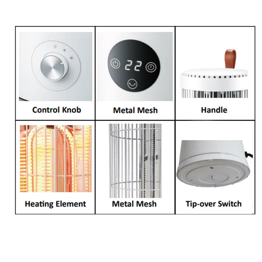 Waterproof Household Portable Electric Energy-saving Power-saving Space Heater with Safe and Quiet Ceramic Heater Fan Heat