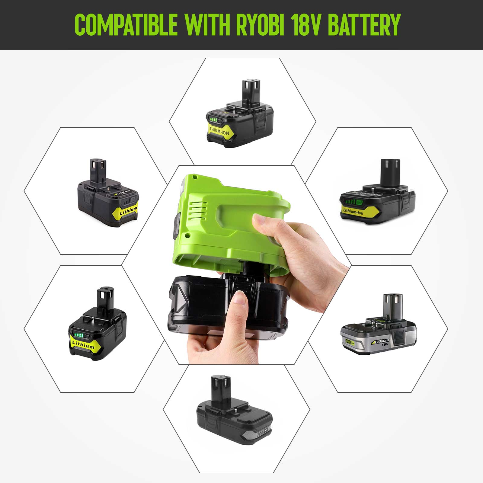 Ryobi Power Battery Inverter Charger 18V 150 Watt for Lithium Battery ABP1801 ABP1803 BPP-1813 BPP-1815