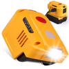 AC120V 150W Dewalt Power Inverter 2 USB Ports And AC Socket Voltage with LED Light Compatible with Dewalt Power Tool Battery 20V